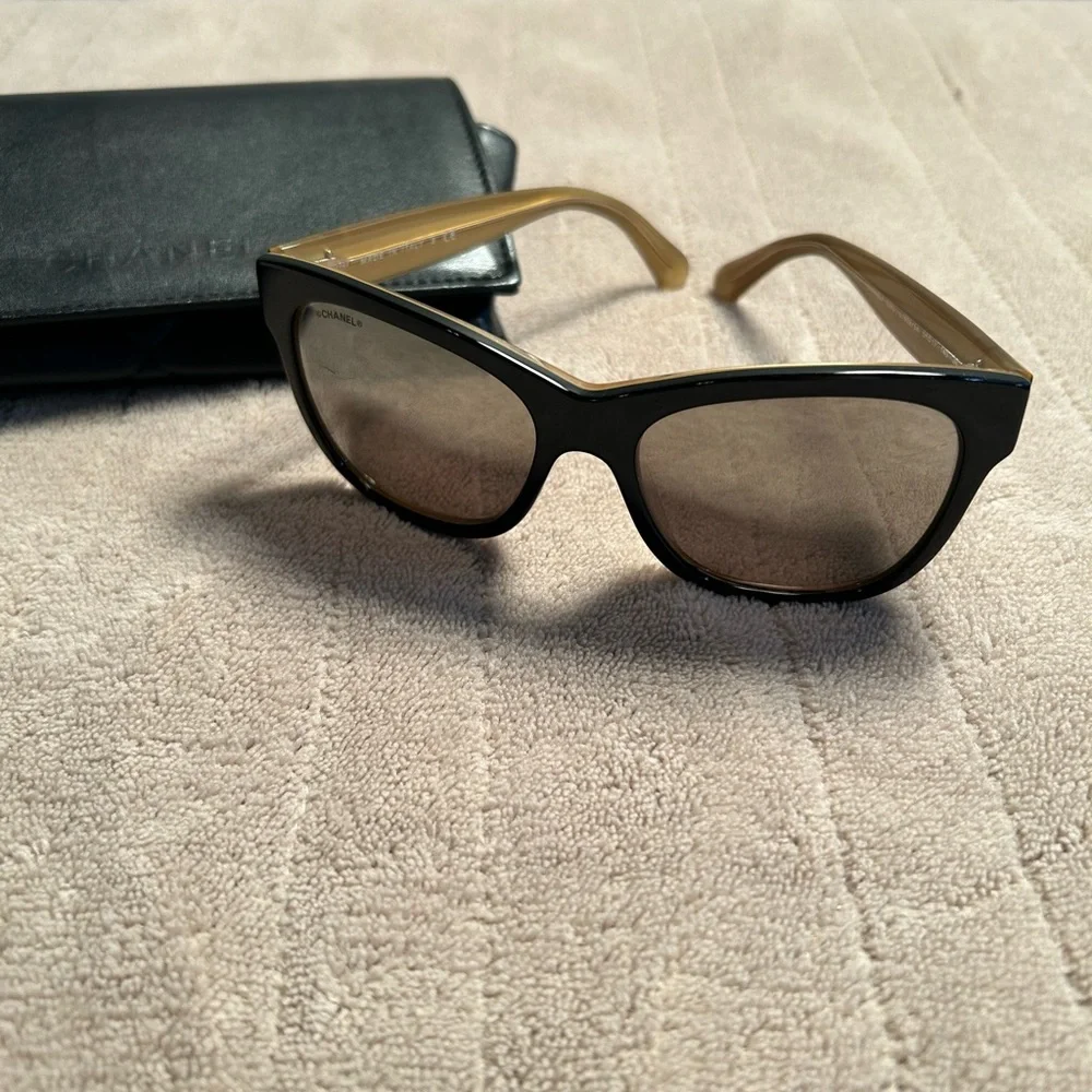 Chanel Black Oversized Sunglasses with Case